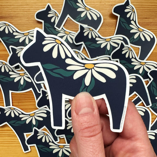 Navy Dala Horse Sticker - Vinyl sticker
