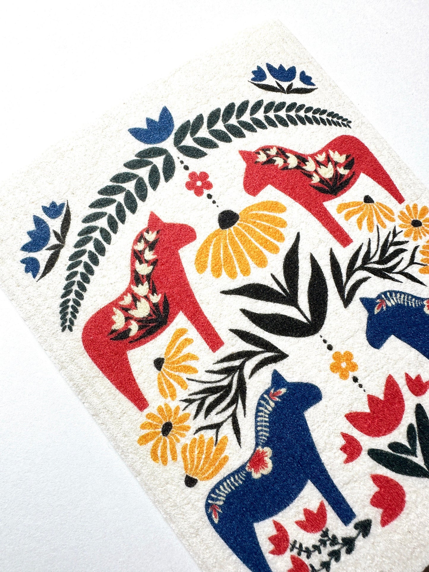 Dala Horse Swedish Dishcloth