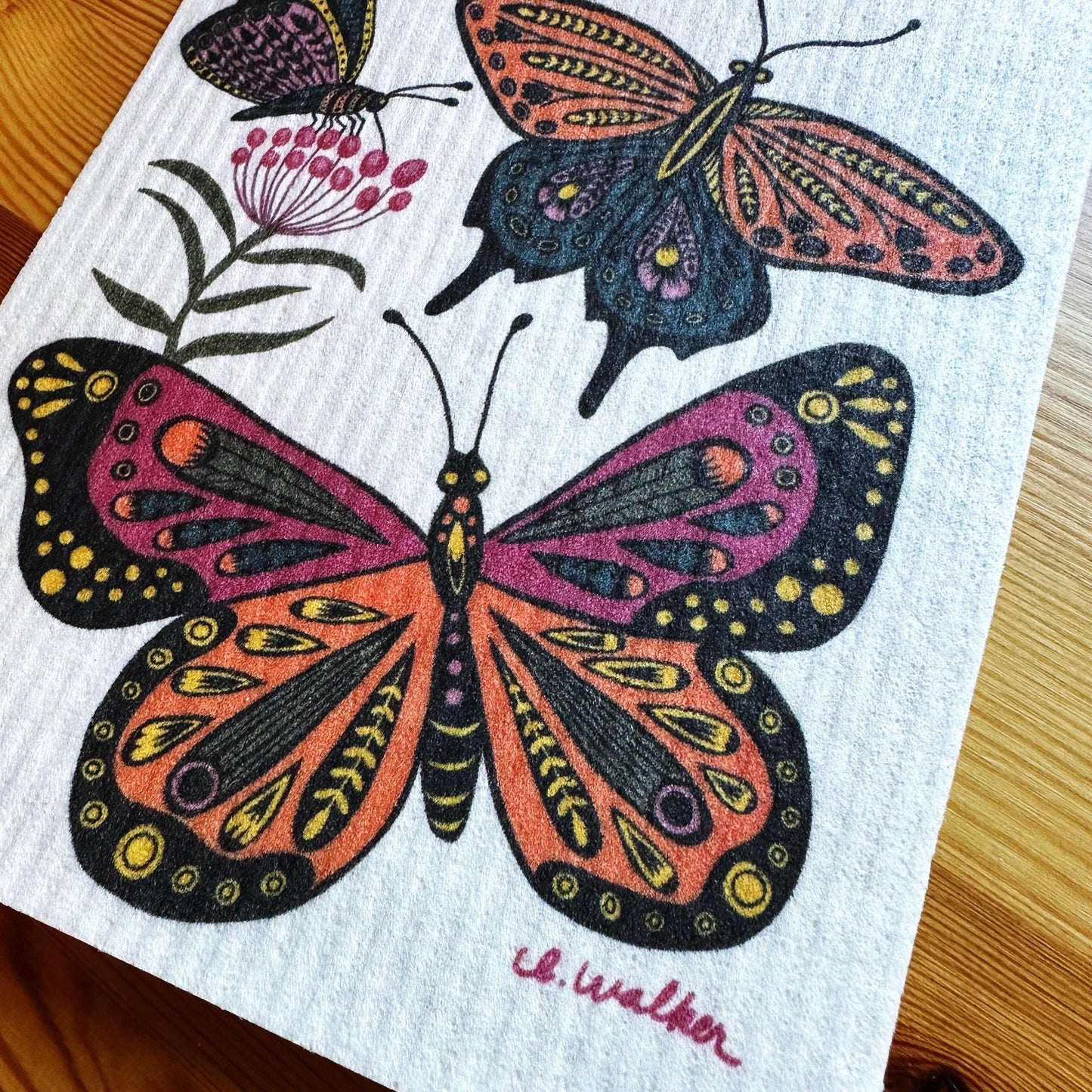 Butterfly Gift Set - Tea Towel & Swedish Dishcloth