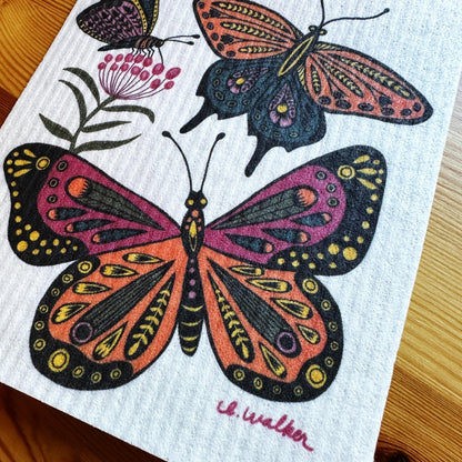 Butterfly Gift Set - Tea Towel & Swedish Dishcloth