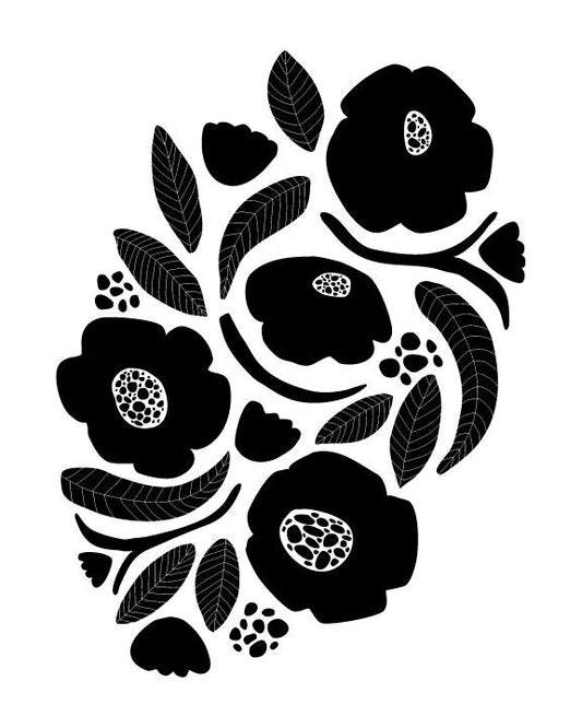 Black and White Floral - Fine Art Print