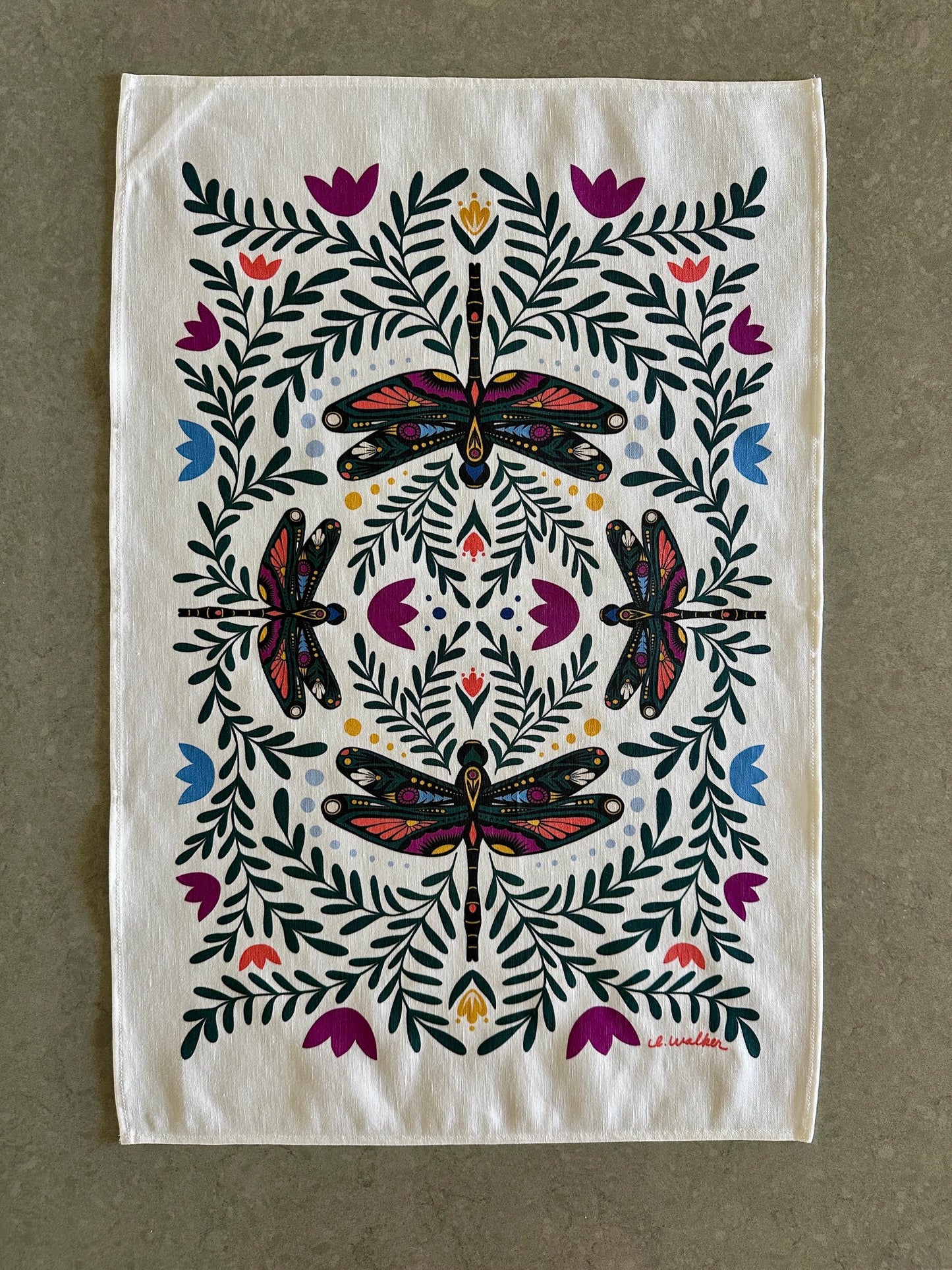 Dragonfly Gift Set - Tea Towel & Swedish Dishcloth