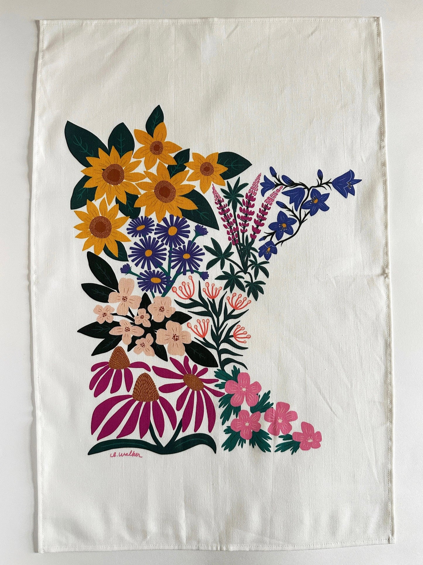 Minnesota Floral Premium Tea Towel
