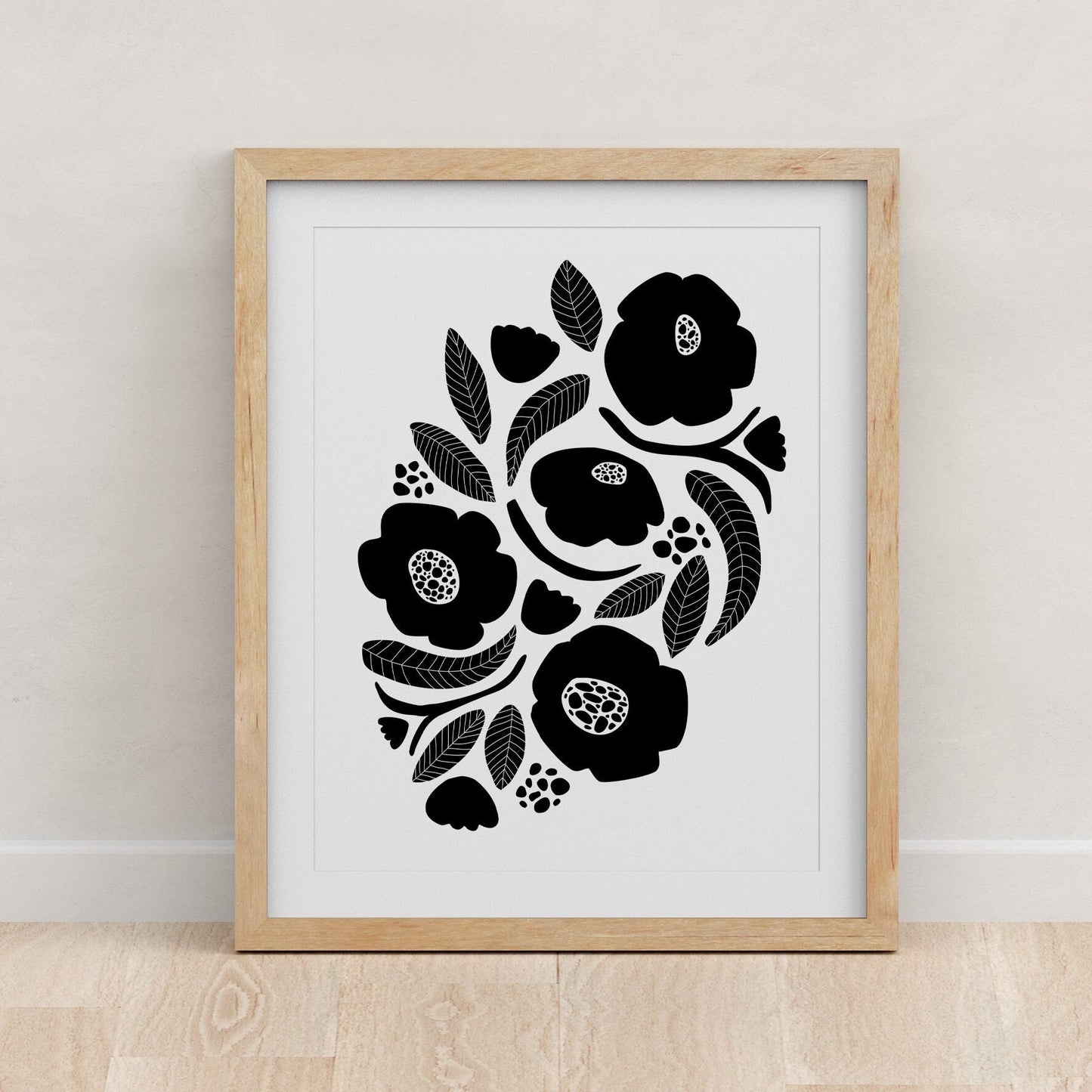 Black and White Floral - Fine Art Print