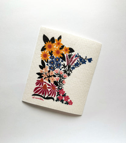 Minnesota Florals Gift Set - Tea Towel & Swedish Dishcloth