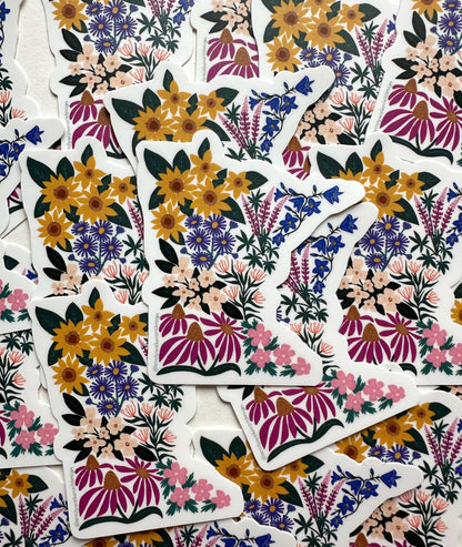 Minnesota Floral Sticker - Vinyl sticker