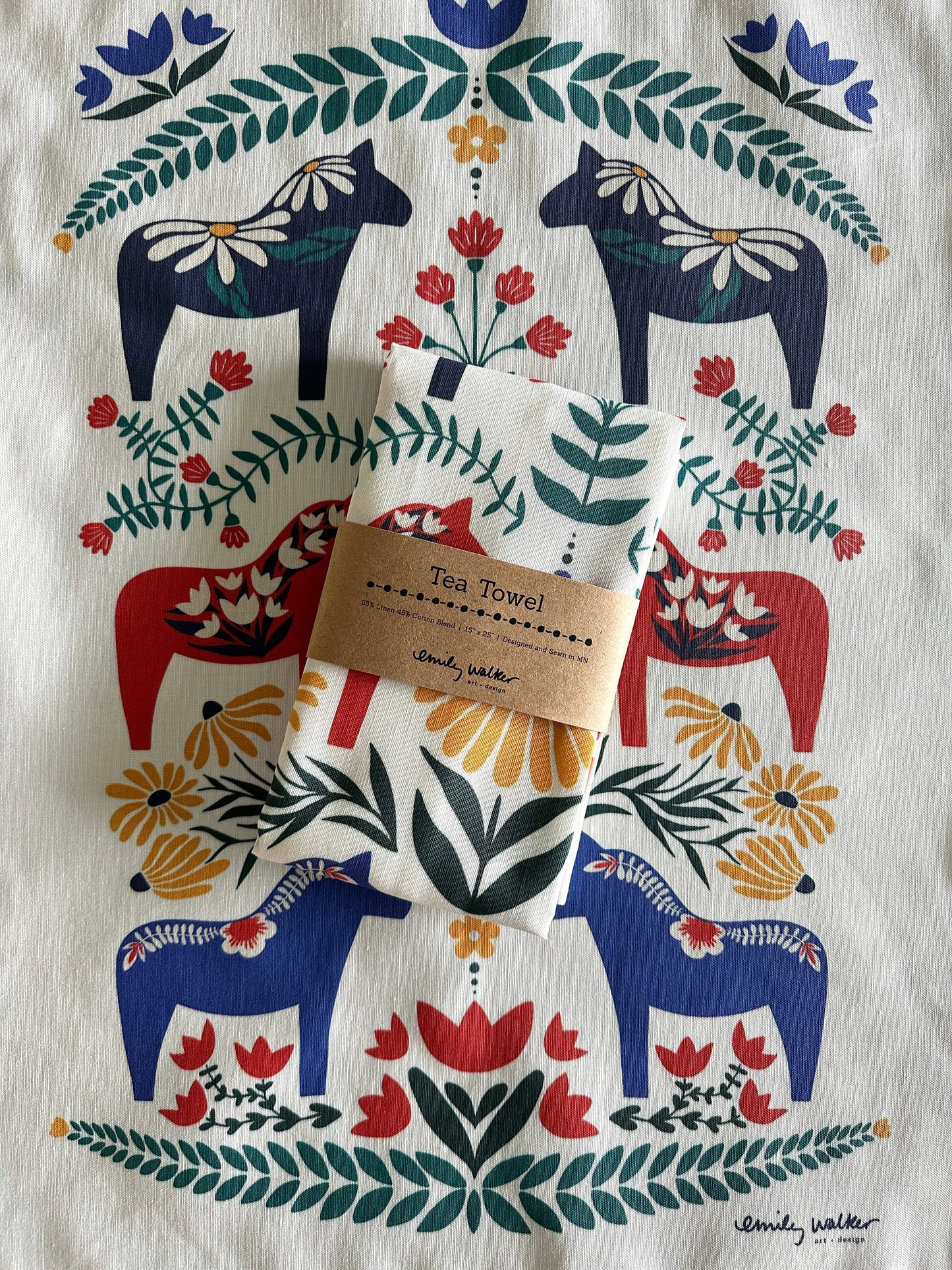 Dala Horse Premium Tea Towel