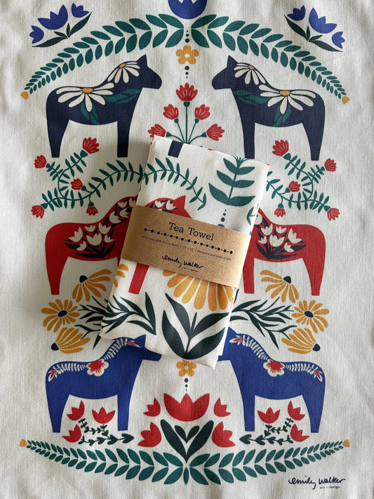 Dala Horse Premium Tea Towel