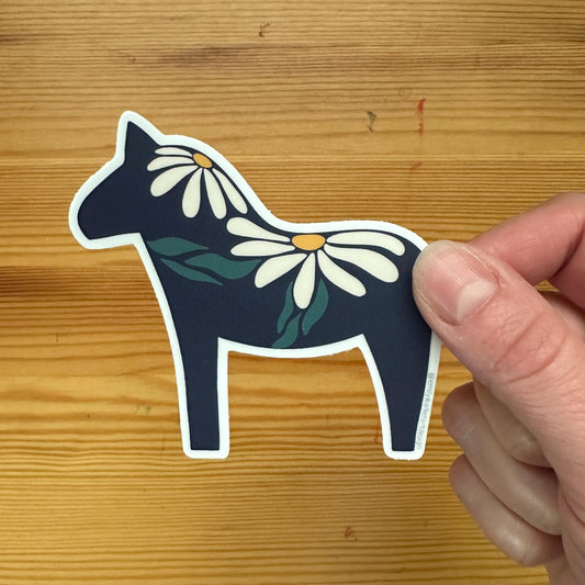 Navy Dala Horse Sticker - Vinyl sticker