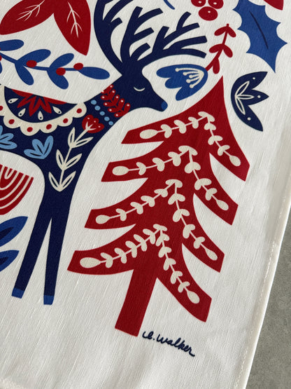 Reindeer Premium tea towel