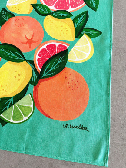 Citrus Gift Set - Tea Towel & Swedish Dishcloth