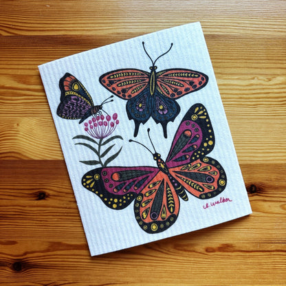 Butterfly Gift Set - Tea Towel & Swedish Dishcloth