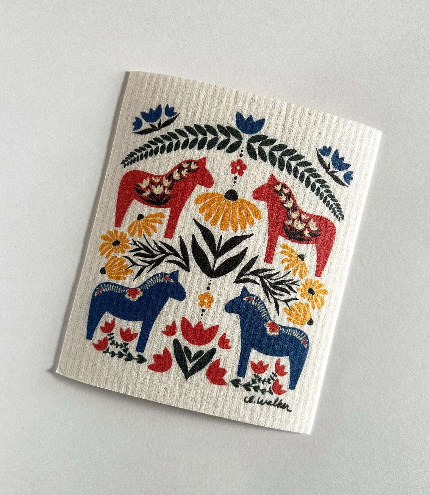 Dala Horse Swedish Dishcloth