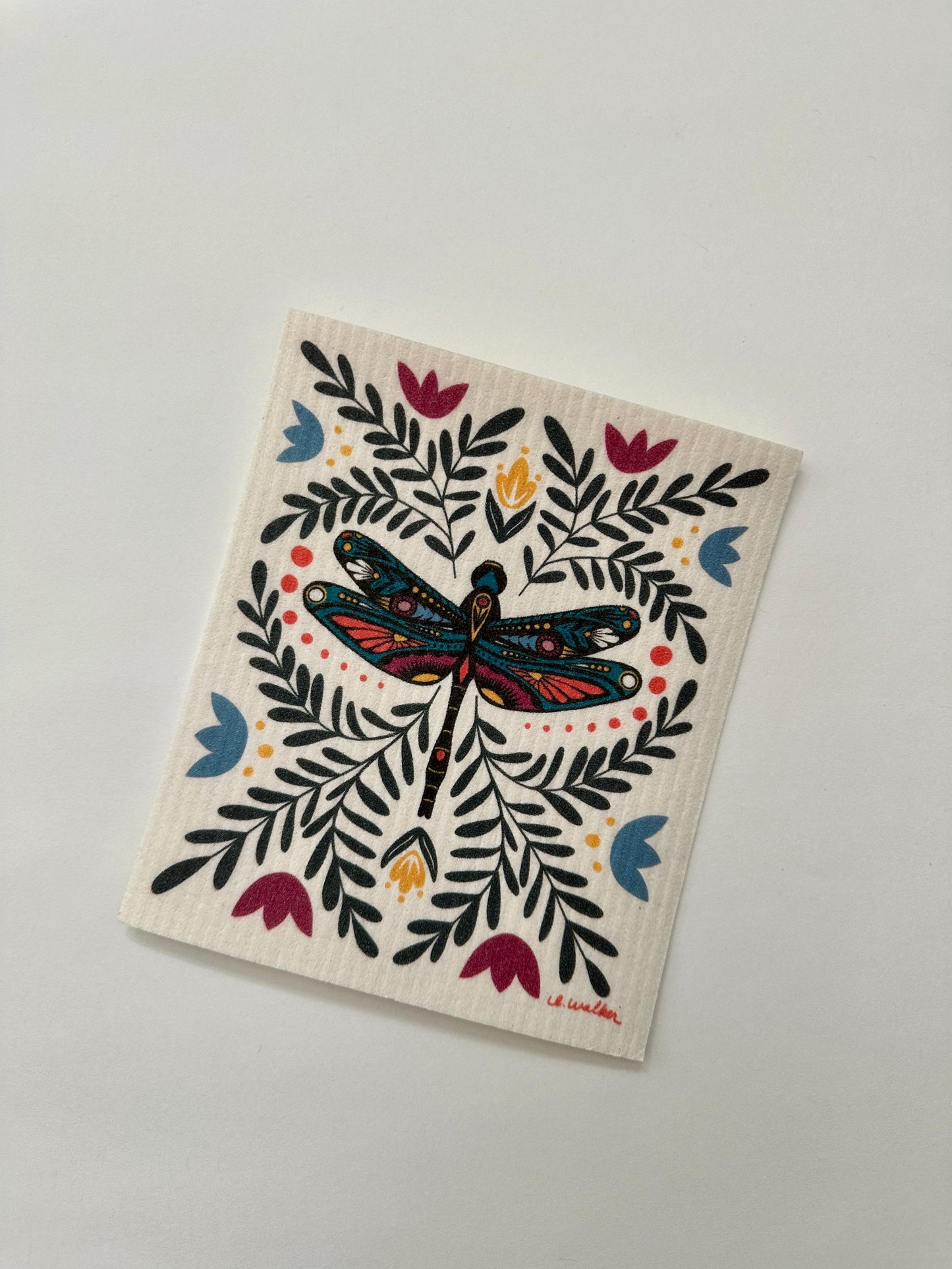 Dragonfly Gift Set - Tea Towel & Swedish Dishcloth