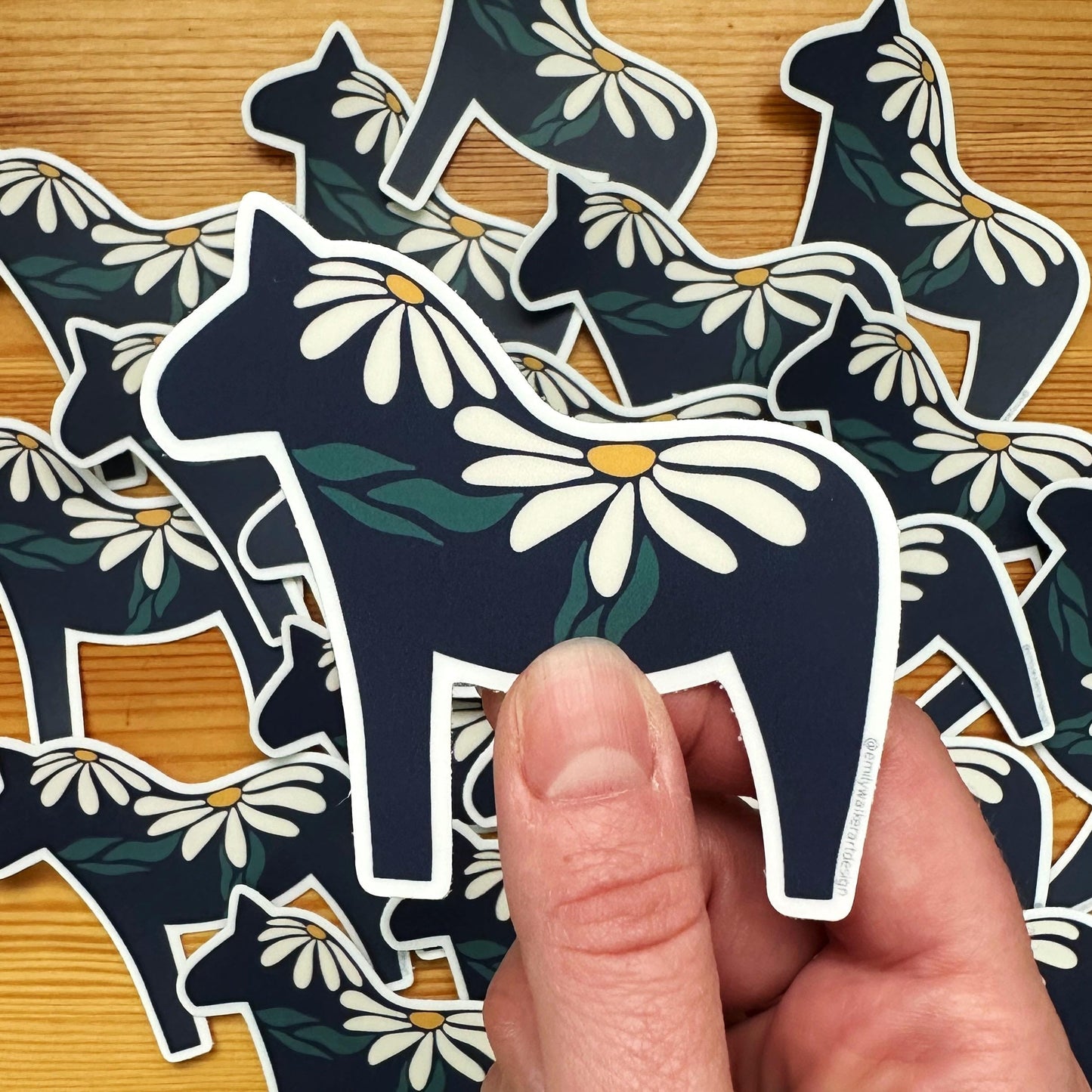 Navy Dala Horse Sticker - Vinyl sticker