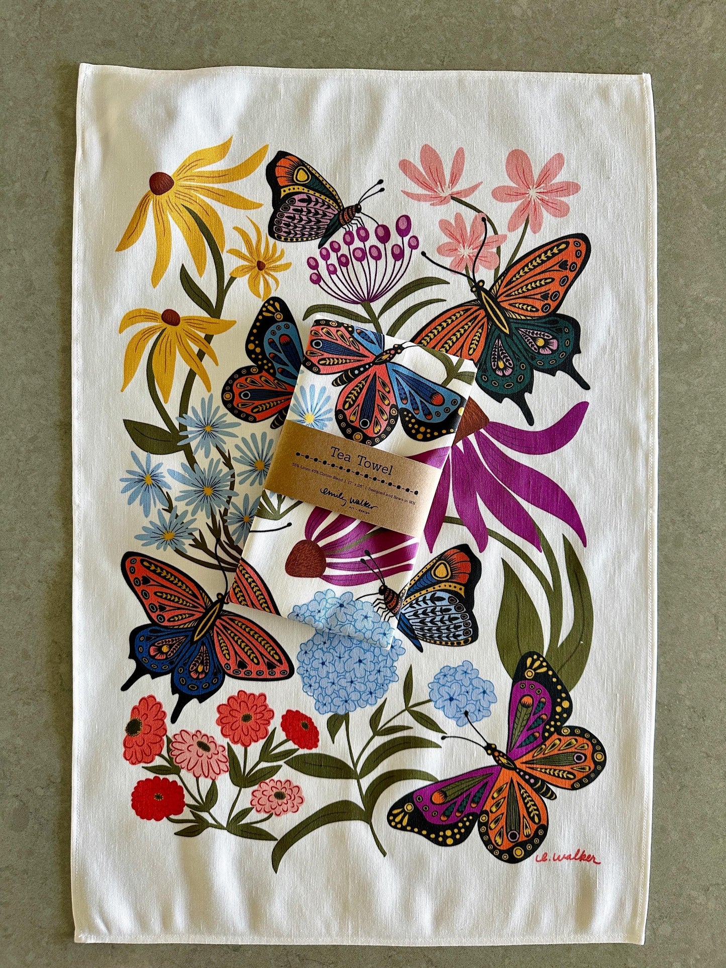 Butterfly Gift Set - Tea Towel & Swedish Dishcloth