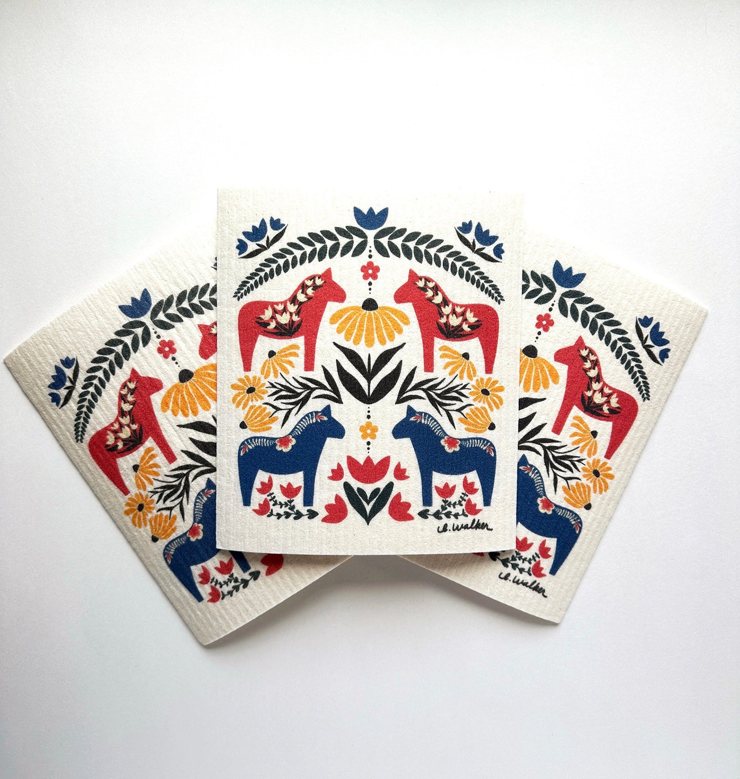 Dala Horse Swedish Dishcloth
