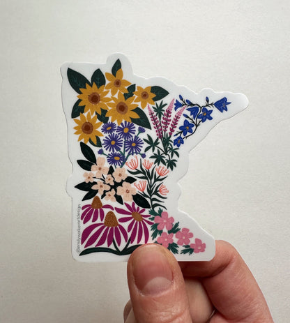Minnesota Floral Sticker - Vinyl sticker
