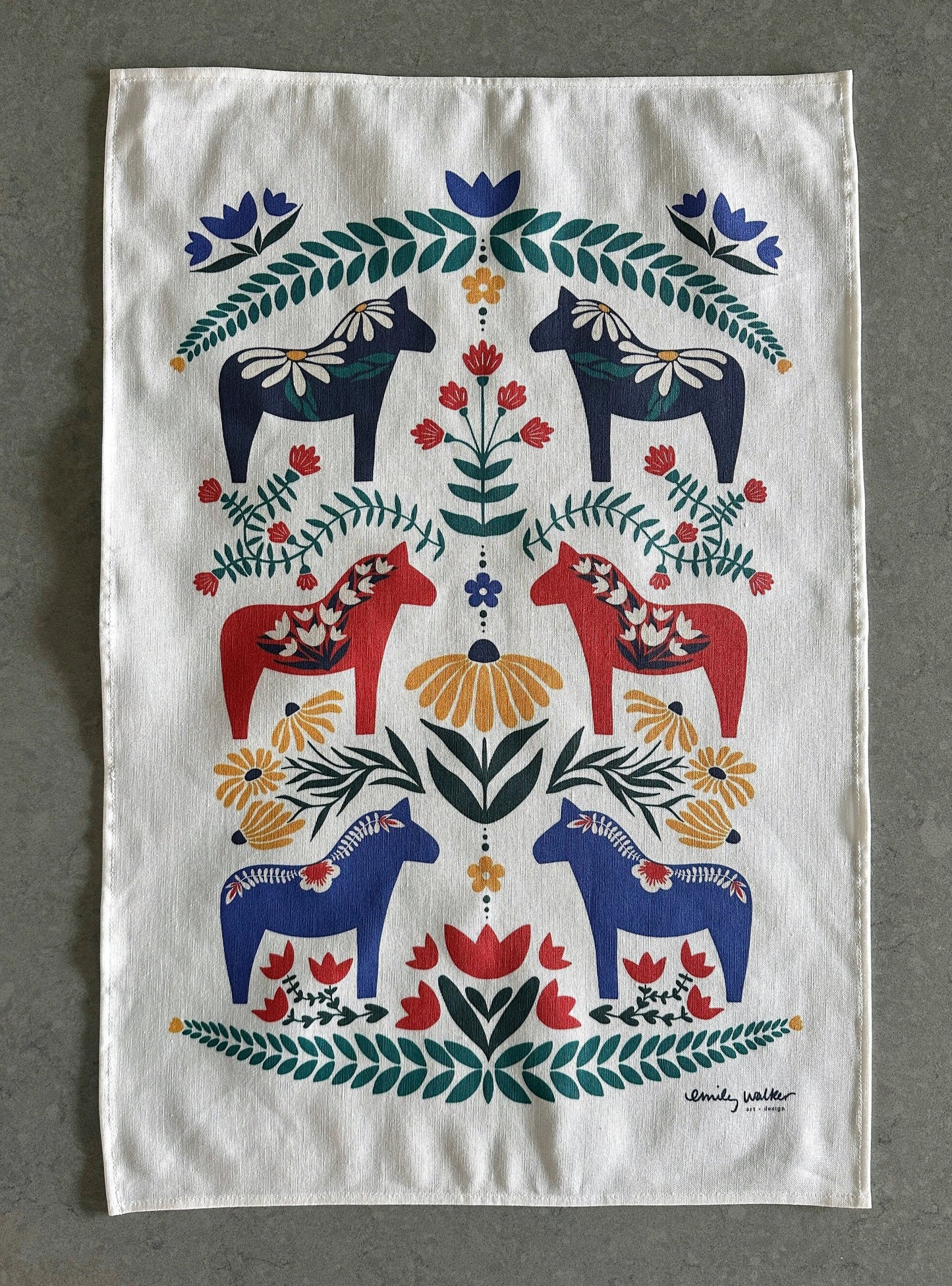 Dala Horse Premium Tea Towel