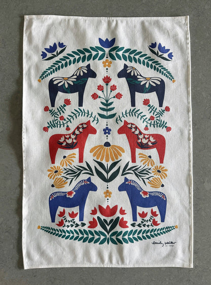 Dala Horse Premium Tea Towel