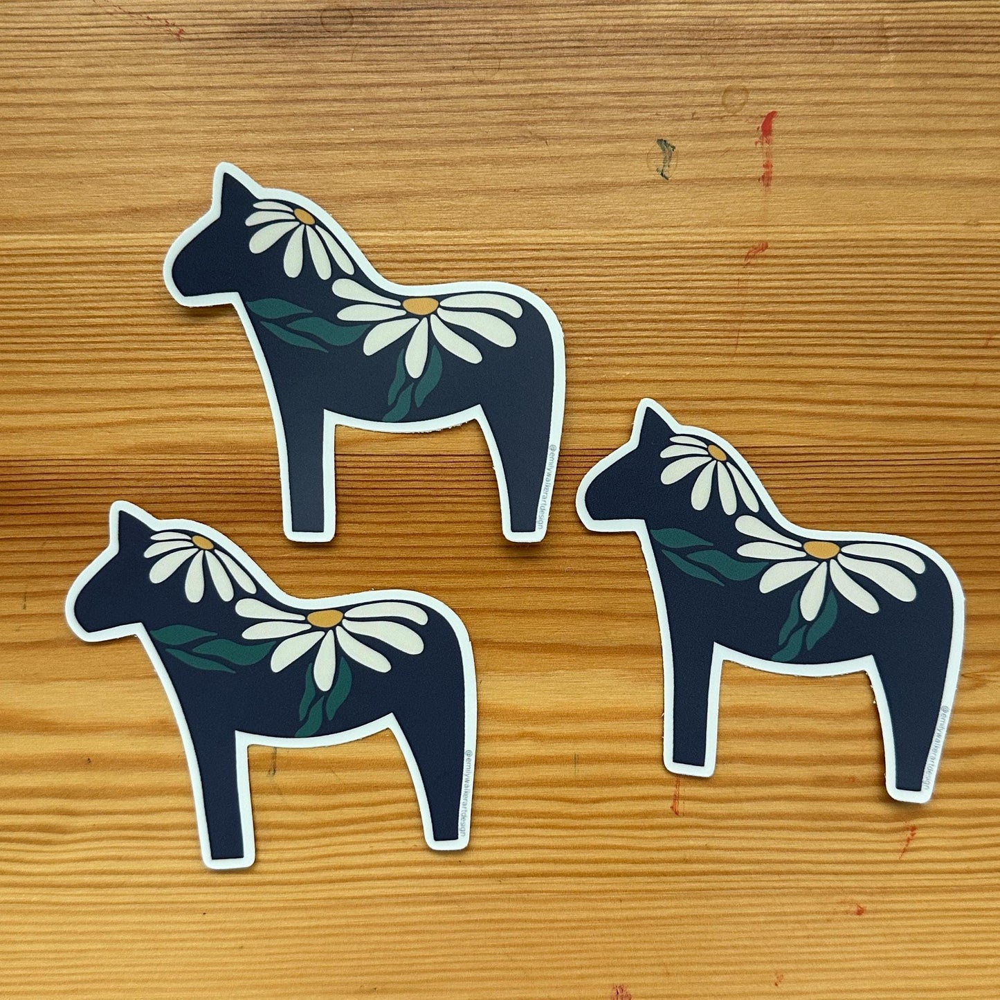 Navy Dala Horse Sticker - Vinyl sticker