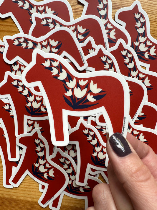 Dala horse sticker - Vinyl sticker