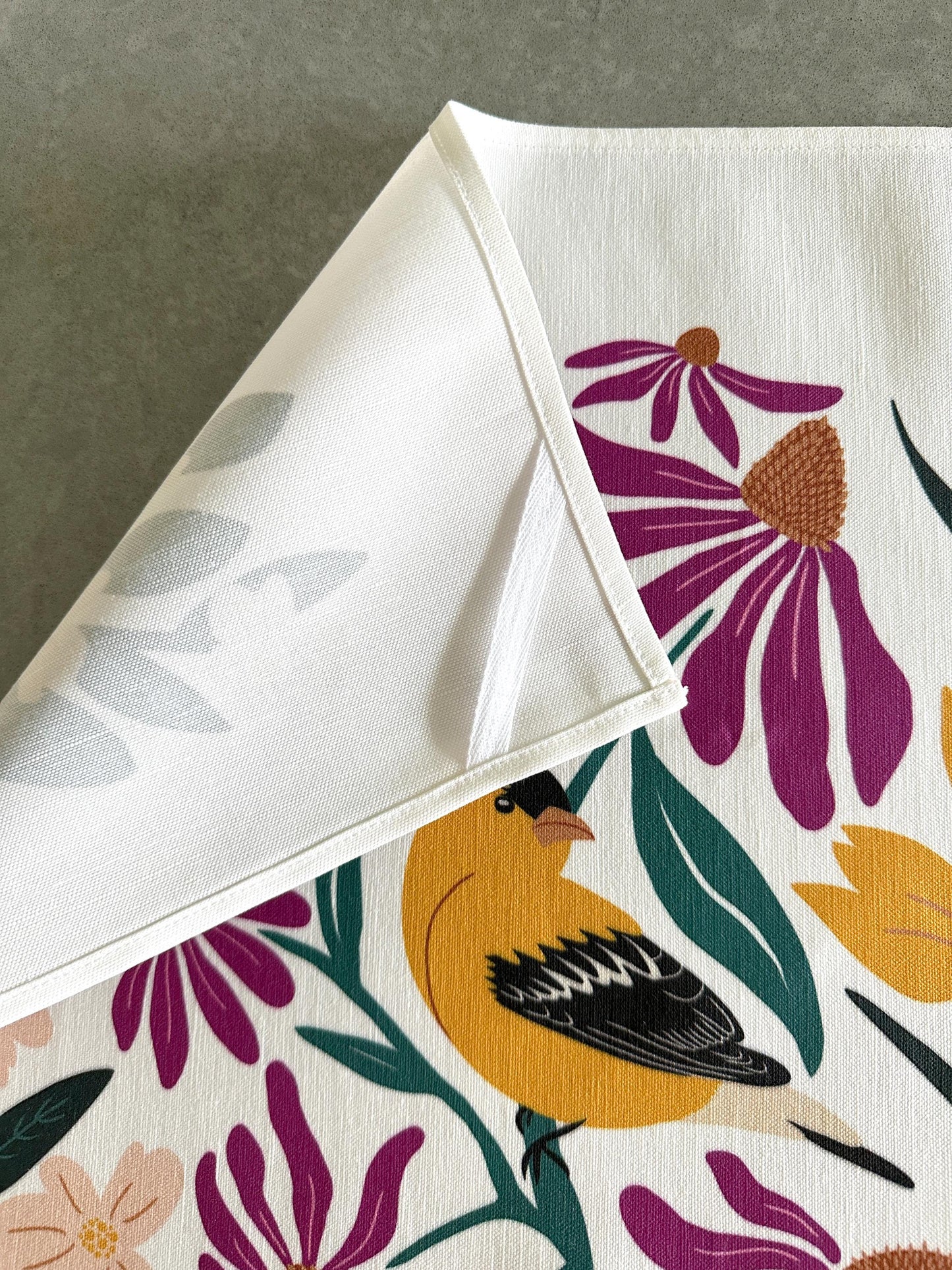 Birds and Blossoms Premium Tea Towel