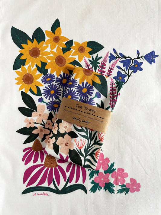 Minnesota Florals Gift Set - Tea Towel & Swedish Dishcloth
