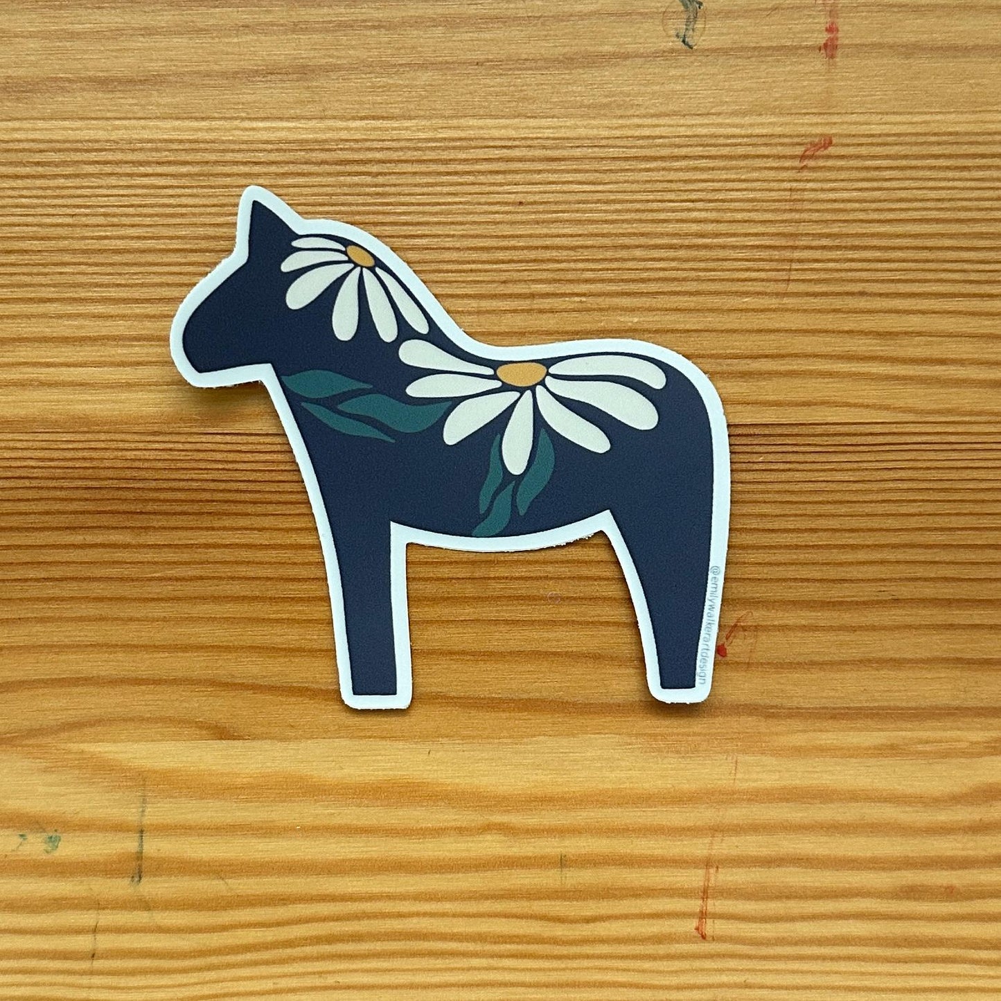 Navy Dala Horse Sticker - Vinyl sticker